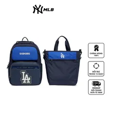 Balo trẻ em MLB Led LA Dodgers 7ABK0023N-07NYS - Balo thời trang kèm túi tote xanh dương với logo LA Dodgers, chất liệu Polyester cao cấp