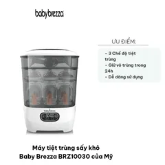 Máy Tiệt Trùng Sấy Khô Baby Brezza BRZ10030 Mỹ - Thiết Kế Sang Trọng, Tích Hợp Tính Năng Tự Động An Toàn Cho Bé