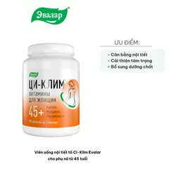 Viên uống nội tiết tố Ci-Klim Evalar cho phụ nữ 45+ - Hỗ trợ cân bằng hormone và cải thiện tâm trạng trong giai đoạn tiền mãn kinh