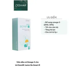 Viên Dầu Cá Omega 3 Dem4R Junior Be Smart R - Bổ Sung DHA, EPA Và Vitamin Cho Trẻ Từ 3 Tuổi, Hỗ Trợ Phát Triển Não Bộ, Thị Lực
