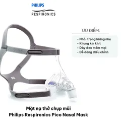 Mặt nạ thở chụp mũi Philips Respironics Pico - Thiết kế nhỏ gọn, nhẹ và thoải mái, hoàn hảo cho giấc ngủ yên bình