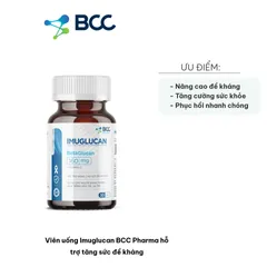 Viên uống Imuglucan BCC Pharma - Hỗ trợ tăng cường sức đề kháng và miễn dịch, phục hồi sức khỏe cho người lớn, 30 viên/hộp