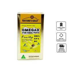 Viên uống Omega 3 cho trẻ em + Vitamin D3 Nature’s Gold - Hỗ trợ phát triển trí não, tăng chiều cao từ 1 tuổi.