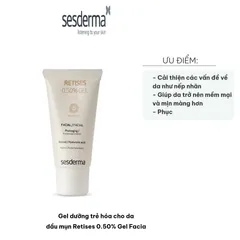 Gel Dưỡng Da Dầu Mụn Retises 0.50% Gel Facia - Chống Lão Hóa, Làm Sáng Da, Hỗ Trợ Điều Trị Mụn Trứng Cá, Thương Hiệu Sesderma