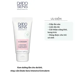Kem Dưỡng Ẩm Dado Sens Intensive Extroderm 50ml - Giúp Da Khô Nhạy Cảm Mềm Mại, Duy Trì Độ Ẩm, An Toàn Cho Trẻ Sơ Sinh