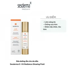 Sữa Dưỡng Ẩm Da Dầu Sesderma C-Vit Radiance Glowing Fluid 50ml - Tăng Cường Vitamin C, Cấp Ẩm Sâu, Làm Sáng Da, Chống Oxy Hóa