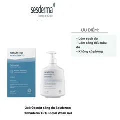 Gel rửa mặt sáng da Sesderma Hidraderm TRX 300ml - Sữa rửa mặt gel dịu nhẹ, không xà phòng, làm sạch và cấp ẩm cho mọi loại da