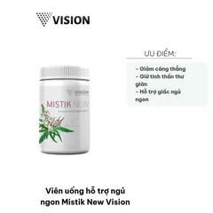 Viên Uống Hỗ Trợ Ngủ Ngon Mistik New Vision - Giảm Căng Thẳng, Ngủ Sâu, Thư Giãn, 60 Viên - Sản Phẩm Chất Lượng Cho Giấc Ngủ Tốt Hơn