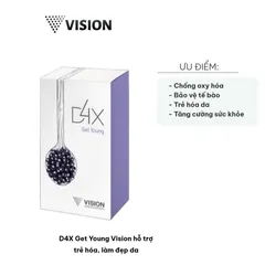 D4X Get Young Vision - Thực phẩm chức năng trẻ hóa và làm đẹp da, hỗ trợ chống oxy hóa, hộp 10 gói, sức khỏe toàn diện