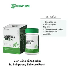 Viên uống hỗ trợ giảm ho Shinpoong Shincare Fresh - Chiết xuất thường xuân, vitamin tăng cường đề kháng, 90 viên cho người lớn và trẻ từ 9 tuổi.