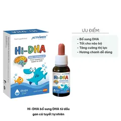 Hi-DHA Bổ Sung DHA Từ Dầu Gan Cá Tuyết Tự Nhiên Cho Trẻ - Phát Triển Não Bộ & Thị Lực, Ống Nhỏ Giọt Hương Chanh 20ml