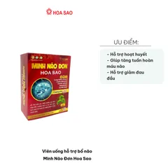 Viên Uống Hỗ Trợ Bổ Não Minh Não Đơn Hoa Sao - Tăng Cường Trí Nhớ, Hỗ Trợ Giảm Đau Đầu, Mất Ngủ - 30 Viên