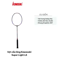 Vợt cầu lông Kawasaki Super Light L6 - Thiết kế siêu nhẹ, vật liệu cứng cáp, lý tưởng cho người chơi yêu thích tốc độ và linh hoạt.