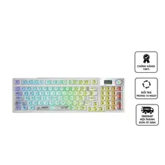 Bàn Phím Cơ Không Dây Aula F98 Pro Màn Hình LCD - LED RGB 16 Triệu Màu, Thời Gian Sử Dụng 15 Ngày, HotSwap 5 Pin, Kết Nối Bluetooth 5.0