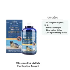 Viên Omega 3 Hải Cẩu Daily Plan - Bổ Sung DHA EPA Từ Dầu Hải Cẩu Cho Sức Khỏe Tim Mạch và Thị Lực - Hộp 300 Viên