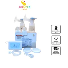 Máy Hút Sữa Đôi Moaz BéBé MB-092 - Thiết Kế Thông Minh, 4 Chế Độ Massage và Hút Sữa, Giúp Mẹ Tiết Kiệm Thời Gian