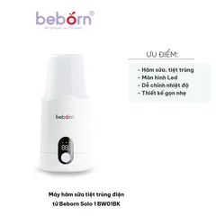 Máy Hâm Sữa Tiệt Trùng Điện Tử Beborn Solo 1 BW01BK - Hâm Sữa và Đồ Ăn An Toàn, Chất Lượng Cao, Dinh Dưỡng Tối Ưu Cho Bé.