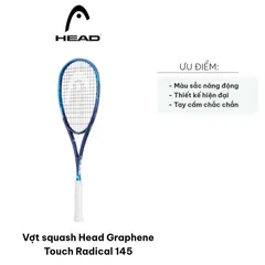 Vợt Squash Head Graphene Touch Radical 145 - Công nghệ Graphene Touch với Adaptive Fan Pattern - Dụng cụ thể thao chất lượng cao