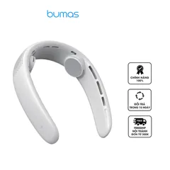 Quạt Đeo Cổ Mini Bumas BF04 - Quạt Tích Điện Có 3 Cấp Độ Gió, Dung Lượng Pin 3000mAh, Thời Gian Sử Dụng 10 Giờ, Thiết Kế Tiện Dụng