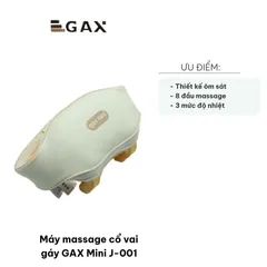 Máy Massage Cổ Vai Gáy GAX Mini J-001 - Thiết Bị Thư Giãn Nóng 8 Đầu Massage, 3 Mức Nhiệt, Giúp Thư Giãn Tăng Cường Lưu Thông Máu