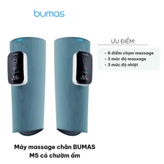 Máy Massage Chân BUMAS M5 Không Dây - Massage 6 Điểm, 3 Chế Độ, Chườm Ấm Giảm Đau, Pin 3600mAh, Thiết Kế Gọn Nhẹ