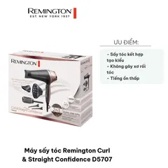 Máy Sấy Tóc Remington Curl & Straight Confidence D5707 - 2200W, Tạo Kiểu Tóc Đẹp, Công Nghệ Ionic, Đầu Uốn và Duỗi Tóc Chuyên Nghiệp