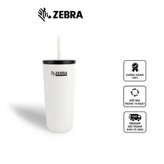Ly Giữ Nhiệt Zebra Delight 590ml Có Ống Hút - Thiết Kế Trẻ Trung, Giữ Nhiệt 12 Giờ, Phù Hợp Uống Nóng Lạnh, Quà Tặng Độc Đáo