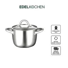 Nồi Inox Edelkochen N18-3DED 18cm 5 Lớp Đáy - Chất Liệu Cao Cấp, Đun Nấu Trên Tất Cả Các Loại Bếp, Dung Tích 3 Lít