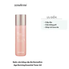 Nước Cân Bằng Cấp Ẩm Dermafirm Age Reviving Essential Toner A4 - Toner Đặc Trị Dưỡng Ẩm và Trẻ Hóa Da Mềm Mịn 200ml
