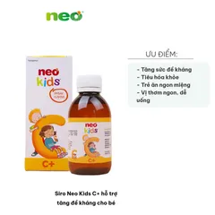 Siro Neo Kids C+ 150ml - Hỗ trợ Tăng Đề Kháng cho Bé bằng Vitamin C và Kẽm, Dinh Dưỡng Thiên Nhiên