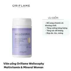 Viên uống Oriflame Wellosophy Multivitamin & Mineral cho Nữ - Hỗ trợ Bổ sung Vitamin & Khoáng chất, Cải thiện Sức khỏe và Làm đẹp Da, Tóc, Móng