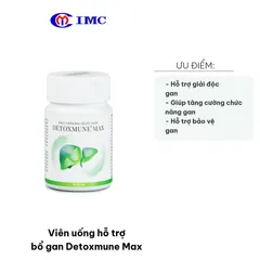 Viên uống hỗ trợ bổ gan Detoxmune Max - Tăng cường chức năng gan, thanh nhiệt, giải độc, bảo vệ sức khỏe - TPCN cho người lớn