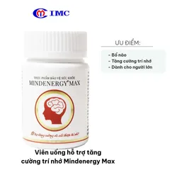 Viên Uống Mindenergy Max Tăng Cường Trí Nhớ - Hỗ Trợ Tập Trung & Giảm Căng Thẳng - Hộp 30 Viên Bổ Não Hữu Cơ