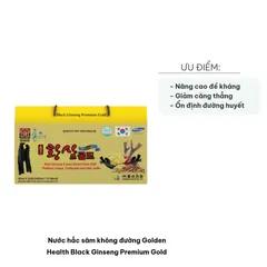 Nước Hắc Sâm Không Đường Golden Health Black Ginseng Premium Gold - Tăng Cường Sức Khỏe, Hỗ Trợ Ổn Định Đường Huyết, Thư Giãn Tinh Thần