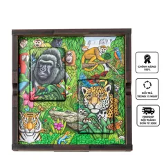 Set Bật Lửa Zippo 49347 Kỷ Niệm 25 Năm Bí Ẩn Rừng Xanh - Hộp Gỗ Sang Trọng, Hoa Văn Dạ Quang Sống Động