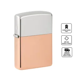 Bật Lửa Zippo Bimetal 48694 - Vỏ Đồng Đỏ và Bạc Sterling, Chống Gió, Thiết Kế Sang Trọng, Quà Tặng Dành Cho Fan Hâm Mộ