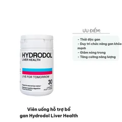Viên uống bổ gan Hydrodol Liver Health - Hỗ trợ thải độc và cải thiện chức năng gan với kế sữa và trà xanh, 30 viên.