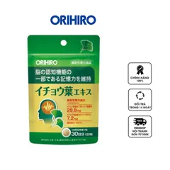 Viên uống hỗ trợ não Orihiro Ginkgo Biloba Nhật Bản - Tăng cường trí nhớ, cải thiện hoạt động não bộ, 120 viên dưỡng não tự nhiên