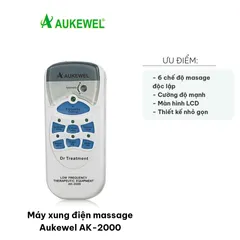 Máy xung điện massage Aukewel AK-2000 - Thiết bị massage cao cấp hỗ trợ giảm đau mỏi, trị liệu hiệu quả, tích hợp 6 chế độ massage thông minh.