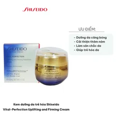 Kem Dưỡng Da Trẻ Hóa Shiseido Vital-Perfection 50ml - Kem Săn Chắc, Dưỡng Ẩm Từ Thiên Nhiên, Giải Quyết Dấu Hiệu Lão Hóa Da