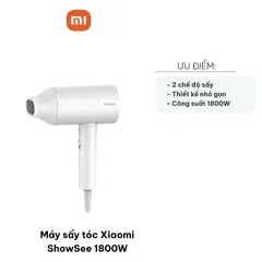 Máy Sấy Tóc Xiaomi ShowSee 1800W - Thiết Kế Nhỏ Gọn, Chế Độ Sấy Nóng Lạnh, Bảo Vệ Tóc, Du Lịch Tiện Lợi