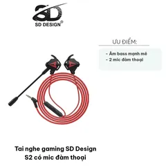 Tai Nghe Gaming SD Design S2 - 2 Mic Thoải Mái, Âm Bass Sâu Mạnh Mẽ, Thiết Kế Chuyên Nghiệp Cho Game Thủ
