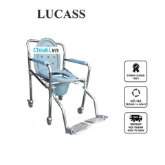 Ghế bô vệ sinh có bánh xe di chuyển Lucass GX-300 - Thiết kế chắc chắn, tiện lợi cho người già và người gặp khó khăn trong việc đi lại.