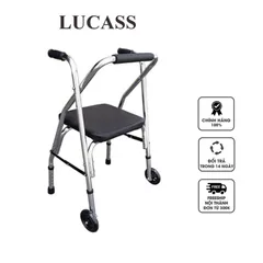 Khung Tập Đi Lucass W9 Có Đệm Ngồi Chắc Chắn - Thiết Bị Hỗ Trợ Di Chuyển Cho Người Già và Người Hồi Phục Sức Khỏe
