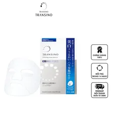 Mặt Nạ Dưỡng Trắng Transino Whitening Facial Mask Nhật Bản - Làm Sáng Da, Ngừa Nám, Chứa Vitamin C và M-tranexamic, Hộp 4 Miếng 20ml