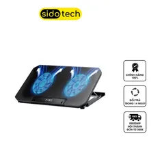 Đế Tản Nhiệt Laptop Sidotech Q100 - Hỗ Trợ 12-17 inch với Quạt Chống Ồn và 2 Cổng USB, Thiết Kế Kim Loại Chắc Chắn