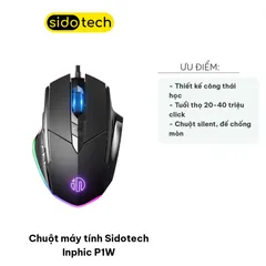 Chuột Máy Tính Sidotech Inphic P1W - Thiết Kế Ergonomic, 1200 DPI, Chống Bám Vân Tay - Phụ Kiện Gaming và Văn Phòng Chất Lượng Cao