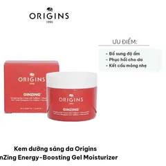 Kem Dưỡng Sáng Da Origins GinZing Energy-Boosting Gel 50ml - Dưỡng Ẩm, Phục Hồi Da Tươi Tắn & Rạng Rỡ