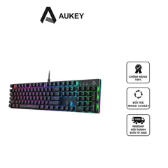 Bàn phím cơ gaming Aukey KM-G12 - RGB 7 màu, 12 hiệu ứng Led, trải nghiệm chơi game tuyệt vời, tương thích Windows và Mac