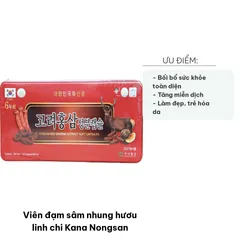 Viên Đạm Sâm Nhung Hươu Linh Chi Kana Nongsan 120 Viên - Hỗ Trợ Bồi Bổ Sức Khỏe, Bảo Vệ Gan, Tăng Cường Miễn Dịch